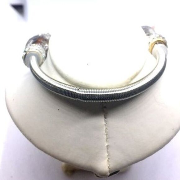 Silver Steampunk Bracelet with Rose Gold European Beads and Mickey Mouse Charm - Picture 2 of 3